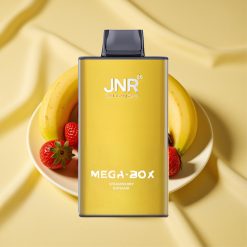 JNR Mega Box 25000 Puff Egszerhasználatos E-cigaretta Eper Banán, 30ml, 850mAh, Dupla Mesh